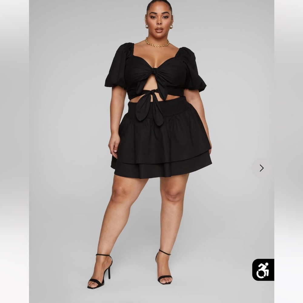 Elsie Puff Sleeve Double Tie Front Dress